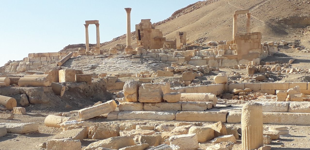 Figure 13: Photos from the Diocletian camp before and after the secret sabotage. Photo by Hasan Ali 2011, Mohamed Fares 2025, Mohamed Fares 2025