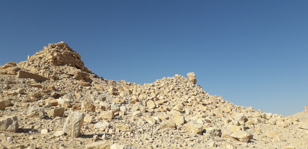 Figure 14: Photos from southwestern burials before and after the bombing. Photo by Hasan Ali 2007, Mohamed Fares 2025, Mohamed Fares 2025